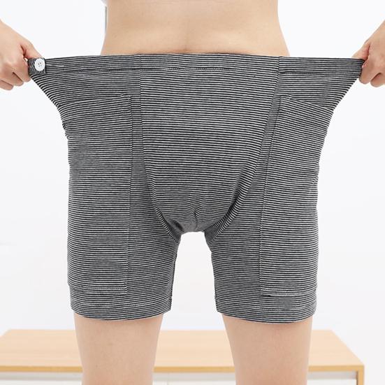 Health Care Shorts Striped Stretchy Men Women Pockets Underwear with Place of Urine