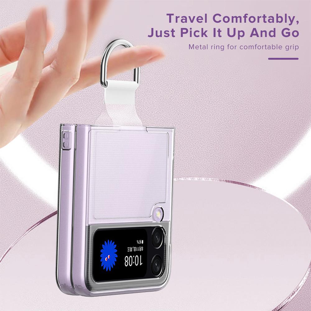 Прозрачный противоударный чехол-бампер для телефона Samsung Galaxy Z Flip 4 Zflip 4 Filp4 5g Sumsung Zflip4 Жесткий защитный корпус ПК