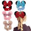 JIVELER Cute Mickey and Minnie Mouse Scrunchies, Set of 4, with Mouse Ears, Stretchy Hair Ties, Colorful and Cute, Perfect for Birthdays, Hair