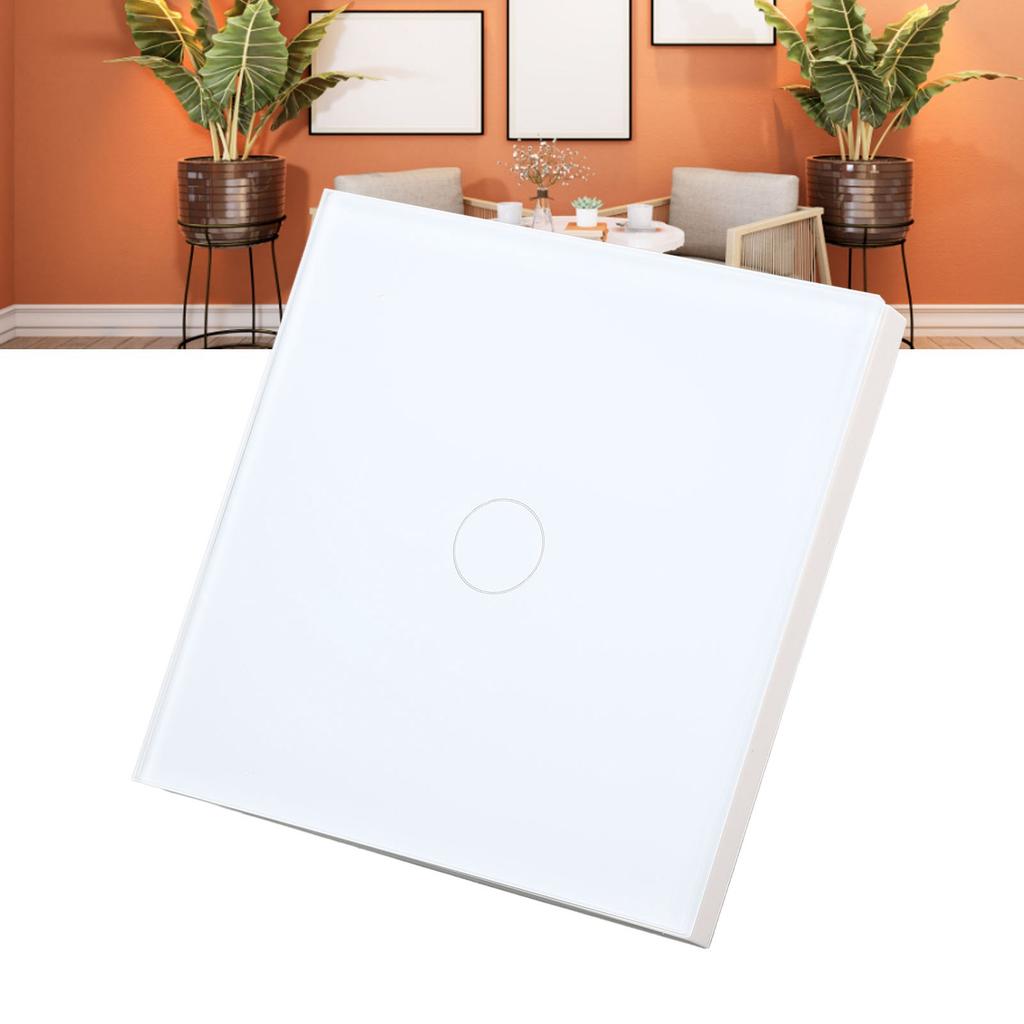 Настенный сенсорный выключатель света, огнестойкая чувствительная панель из закаленного стекла с индикатором