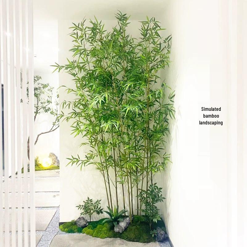 High Simulation Bamboo Partition Fence: Outdoor Zen-Style Artificial Plant Decoration