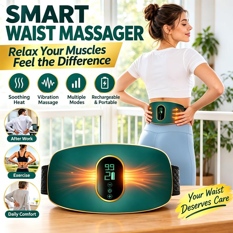 Rechargeable Abdominal Massager Belt for Waist & Full-Body Stress Relief