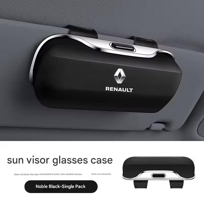 Hub Caps Car Visor Sunglasses Glasses Case Clip Eyeglasses Box Holder For Renault Megane 2 3 4 Twingo Clio Talisman Captur Trafi