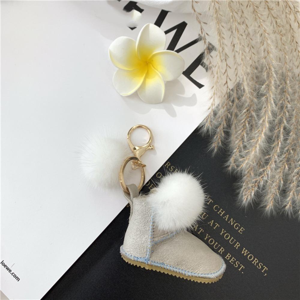 Зимние сапоги из норки, кукольная подвеска в форме туфель, брелок для ключей в виде мини-ботинка, украшение для ключей