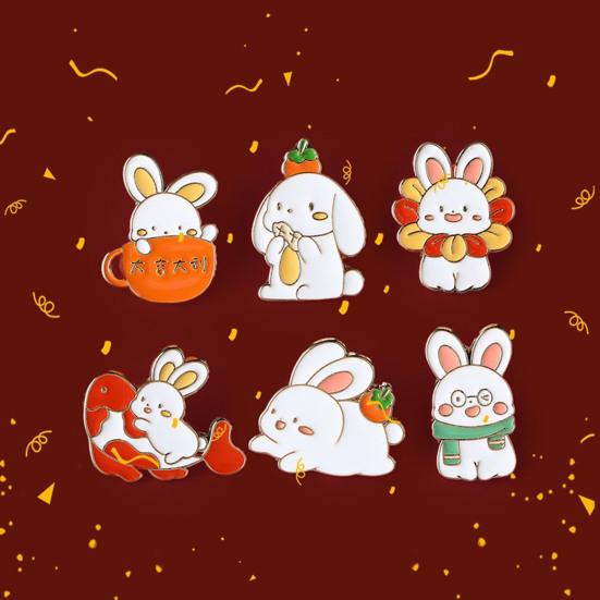 Женская брошь с мультяшным кроликом, декор из нержавеющей стали, изысканная винтажная противоскользящая износостойкая булавка для одежды, ювелирные изделия для одежды