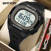 SANDA 2195 Multi-function Sport Watch for Men Dual Time Countdown Alarm Stopwatch Luminous Waterproof Shockproof Digital Watch