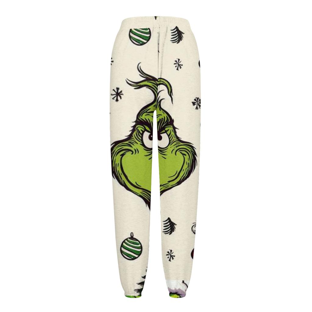 Женские повседневные модные рождественские принтованные повседневные спортивные брюки с эластичной талией и завязками на шнурке