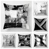 Modern Gray Black Abstract Geometric Cushion Cover Home Decor Pillow Cover Sofa Throw Pillow Cover 45x45 40x40