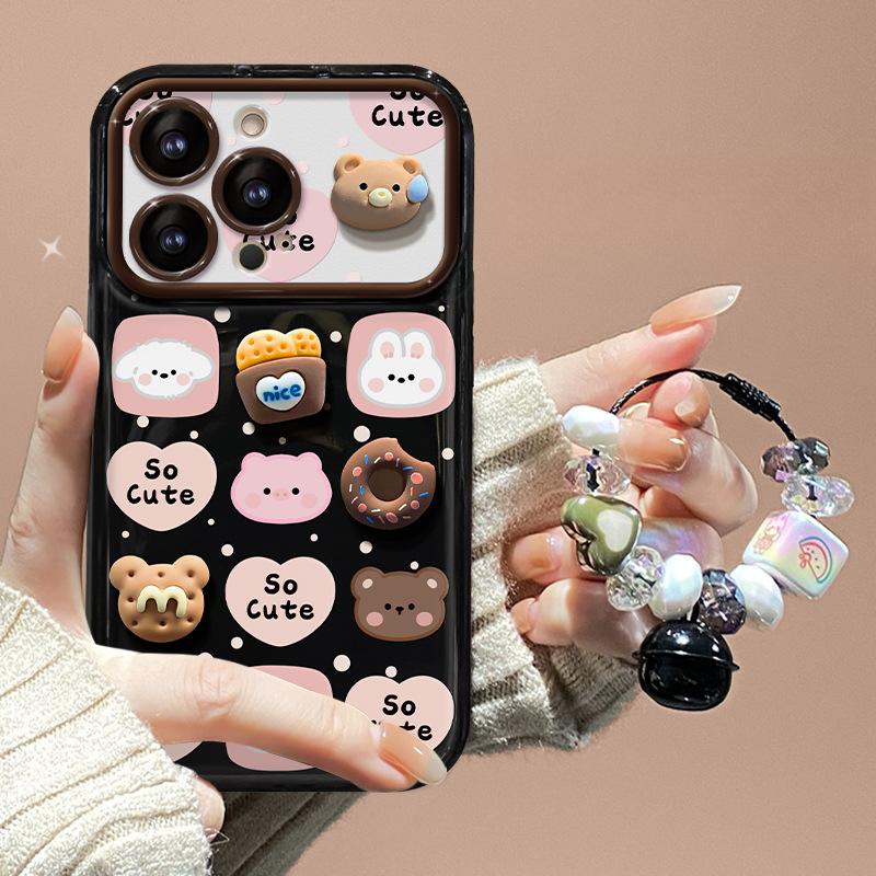 Подвеска в виде куклы-медведя, подходящая для мобильного телефона Apple 15, чехла для iPhone 13 Pro Flip Mirror XSmax, симпатичная