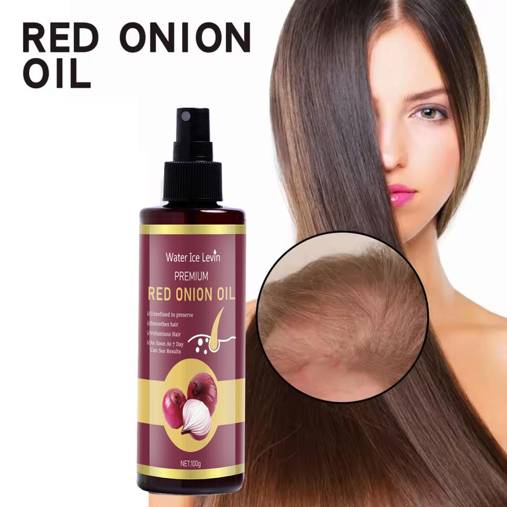 Red Onion Hair Oil—Moisturizing and Hydrating Hair Care Essence, nourishes and smooths hair, suitable for all hair types, 100g bottle/suita