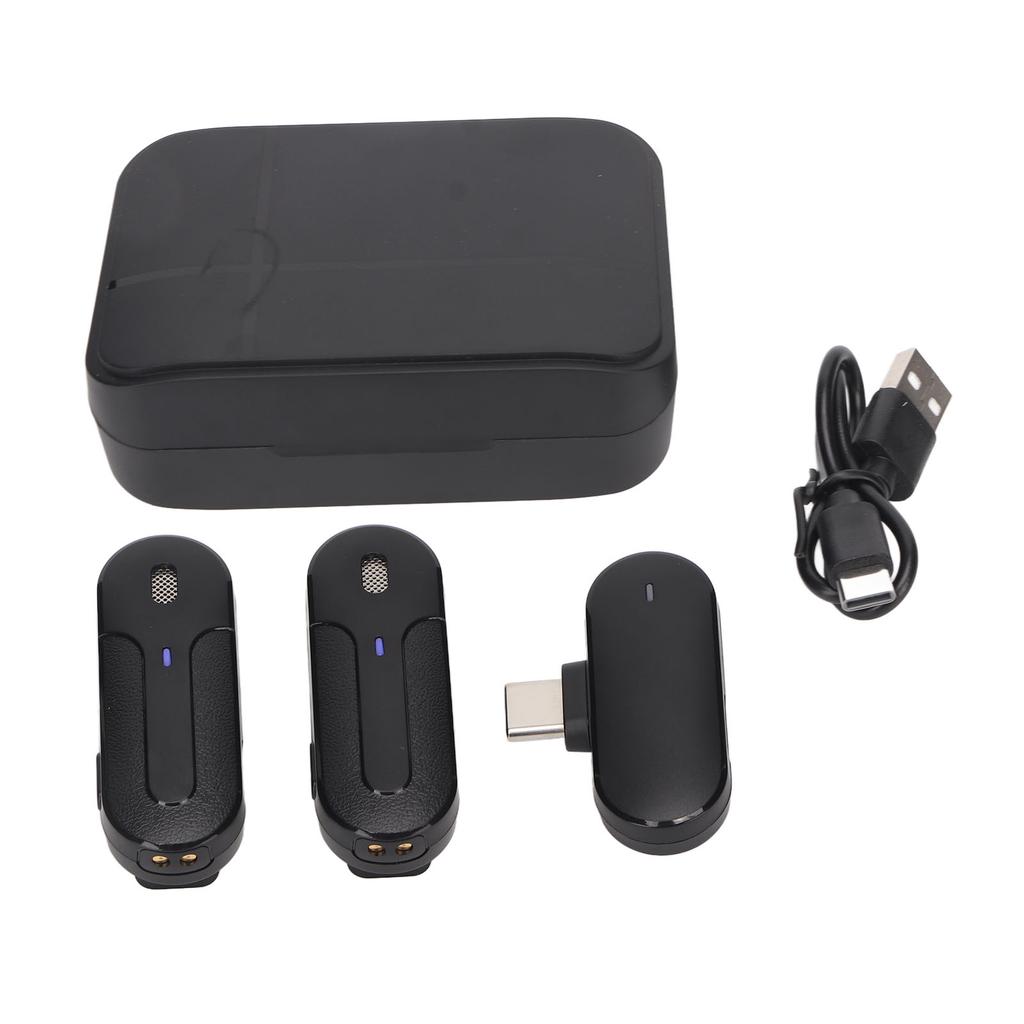 2.4G беспроводной петличный микрофон с шумоподавлением 1 из 2 Type C мини беспроводной петличный микрофон с клипсой