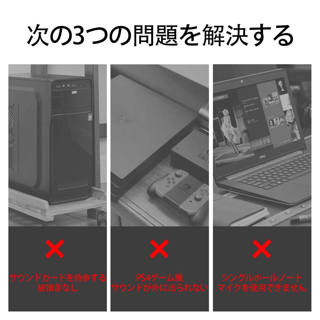 LUYING USB Audio Conversion Adapter External Stereo Sound Card 3 Pole USB Jack Earphone Adapter Compatible with PS Black 3.5mm Earphone/Mic 4/PS