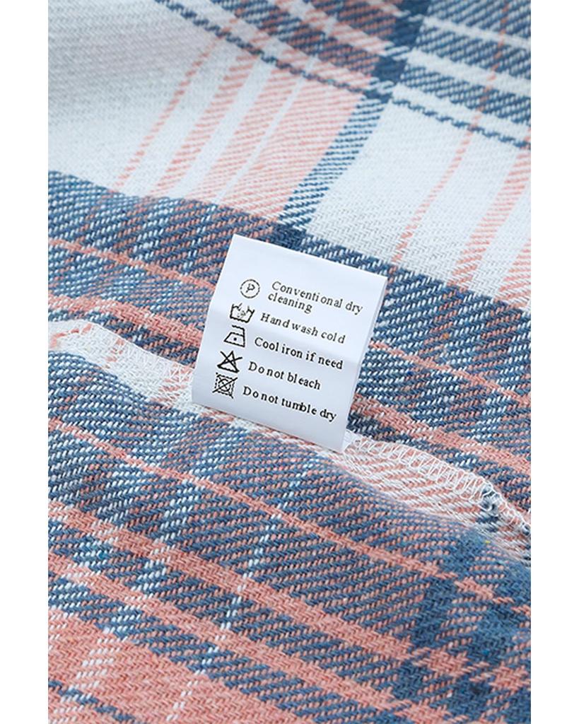 Azura Exchange Plaid Flap Pockets Shacket