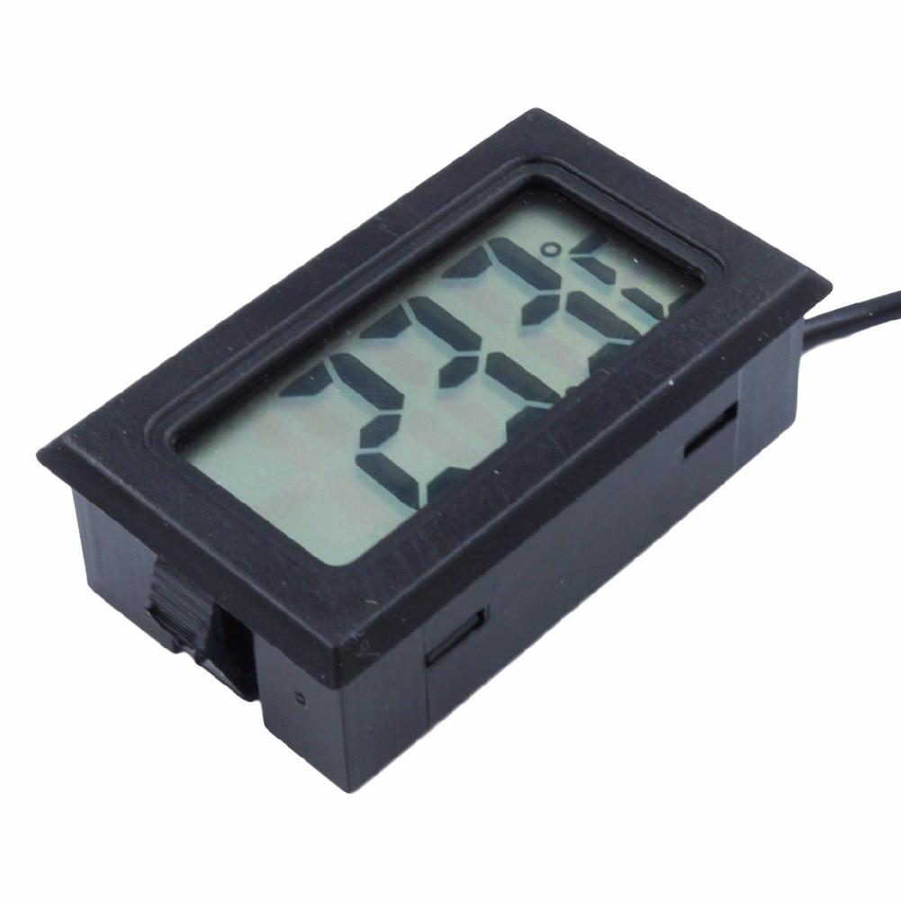 Mini Thermometer Temperature Display Digital W/ Probe 1m To 5m Black Cable