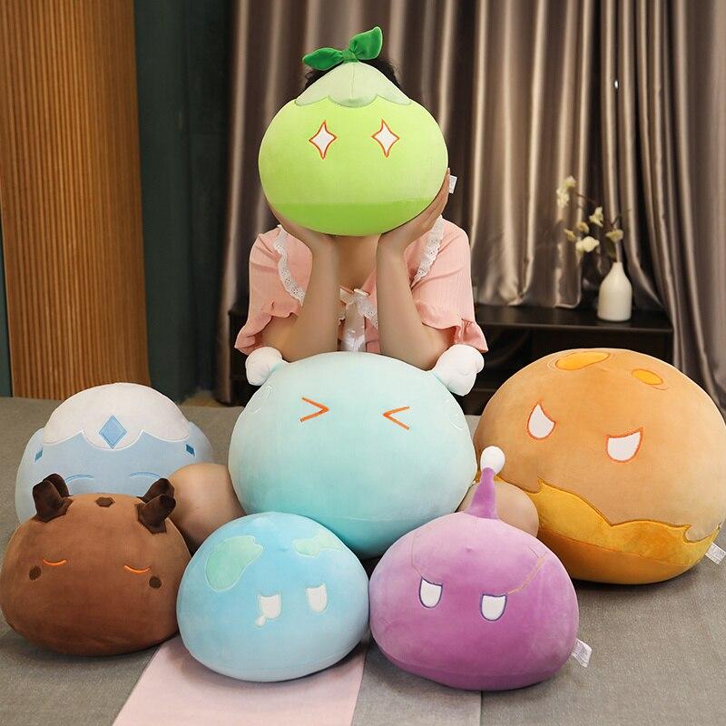 30 /40 /50cm New Kawaii Plush Genshin Impact Pillow Cute Slime Elemental Peluche Toys Stuffed Soft Game Dolls Cushion Kids Gifts