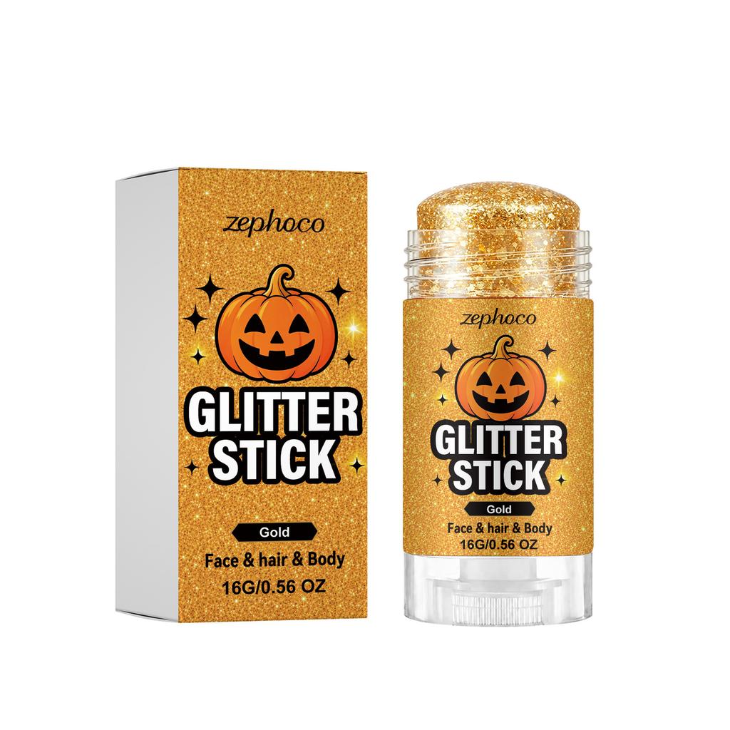 Halloween Glitter Makeup Stick Gold Shimmer Face Makeup Stick Sparkling Cosmetic Stick Party Makeup