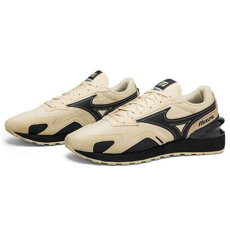 Mizuno Elite Retro Low-Top Running Shoes Unisex Sneakers Sand Black D1GH213002