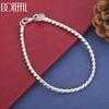 925 Sterling Silver Fashion 4mm Bracelet Wedding Jewelry
