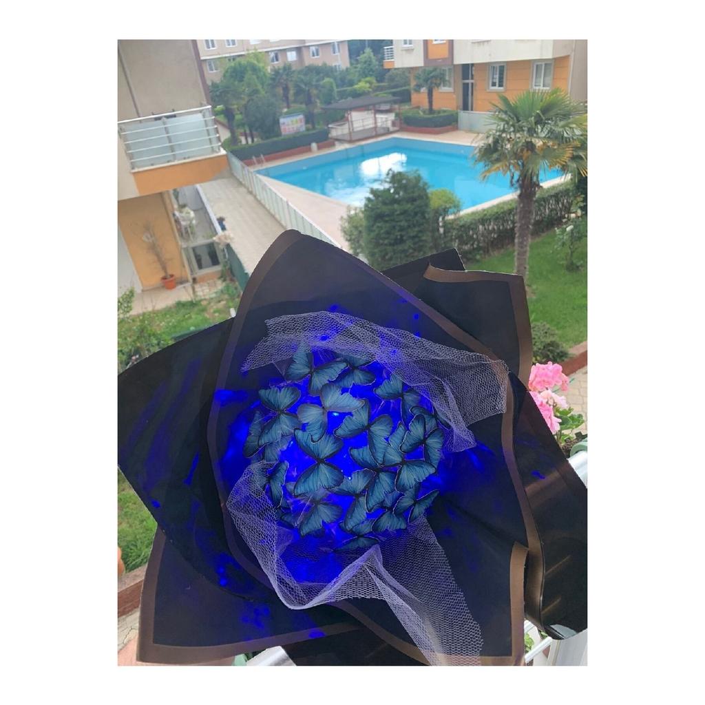 Светодиодный светильник, синий, черный букет бабочек, подарок для любовника, подарок на день рождения для мамы и друга