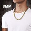 Ожерелье из плоской византийской цепи из нержавеющей стали золотистого цвета для мужчин и женщин, доступно в размерах 6 мм, 8 мм и 10 мм шириной и 18-28 дюймов длиной
