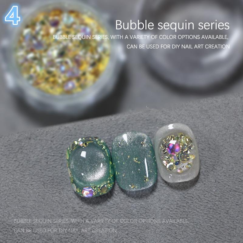 1Jar Bubble Nail Glitter Coarse Fine Mixed Large Irregular Hexagonal Sequins for DIY Jewelry Decoration Nail Art