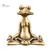 Puntos винтажная латунная сидящая статуя дзен-лягушки скульптура держатель для благовоний настольный орнамент