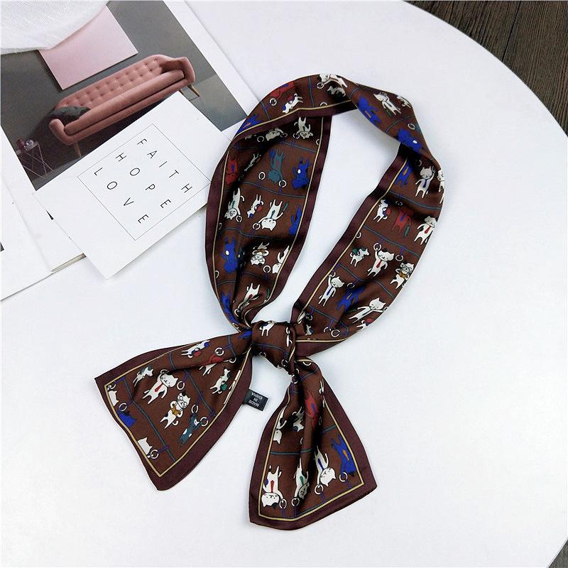 Pingjiao новый стиль весна и осень профессиональное украшение универсальный маленький шелковый шарф женский шарф узкий длинный ремень для волос галстук сумка пояс