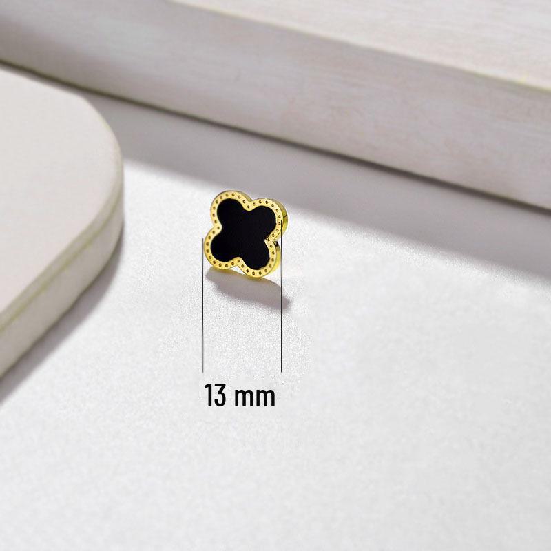 «Изысканные корейские серьги из розового золота с четырехлистным клевером — классическая мода»