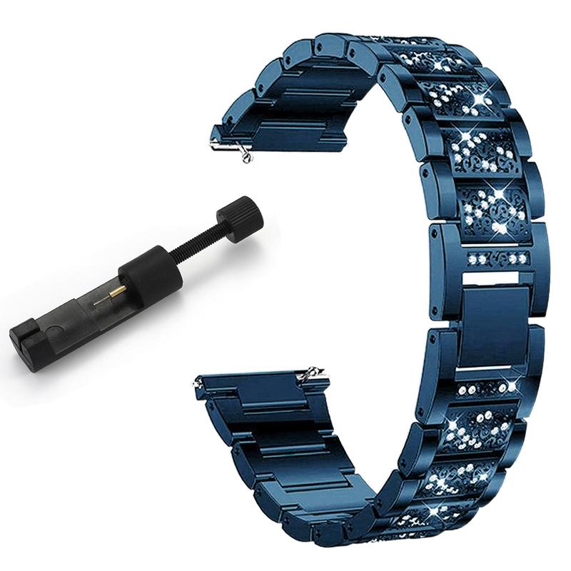 Браслет с бриллиантами на ремешке 20 мм 22 мм для Samsung Galaxy Active S3 huami amazfit Huawei GT2 Garmin ремешок для часов Vivoactive 4/4S/3/Venu 2 1 2S/SQ/Vivomove HR