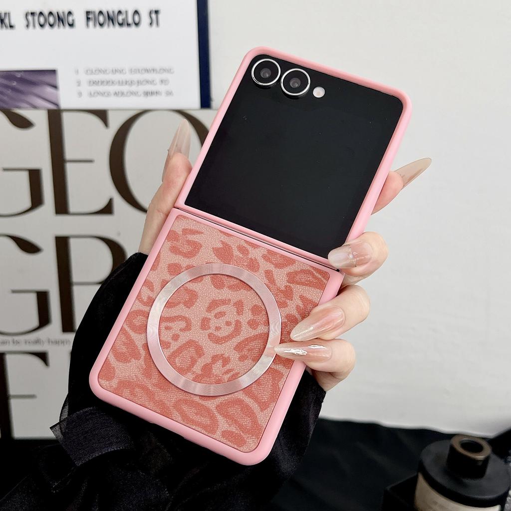 Чехол для Samsung Galaxy Z Flip3 Flip4 Flip5 Flip6 Flip7 с задней кожей и противоударным бампером для телефона MagSafe