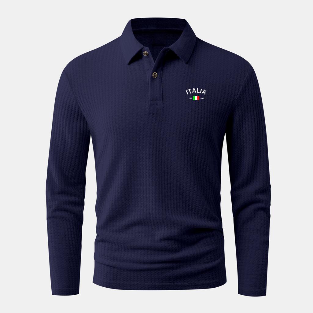 Outdoor golf long-sleeve shirt with a polo collar-soft and comfortable against the skin-the perfect choice for office workers' daily commute