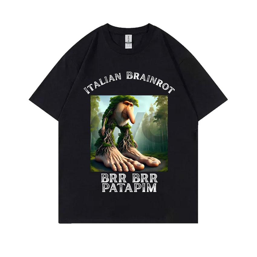 Hot Sale Italian Brainrot Funny Meme T Shirt Tralalero Tralala Tung Tung Tung Sahur Brr Brr Patapim Bombardiro Crocodilo T-shirt