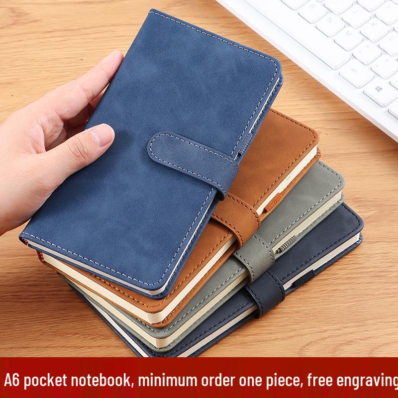 Пользовательский портативный блокнот A6 из ПУ кожи с печатью логотипа – Толстый, высококачественный, компактный дизайн