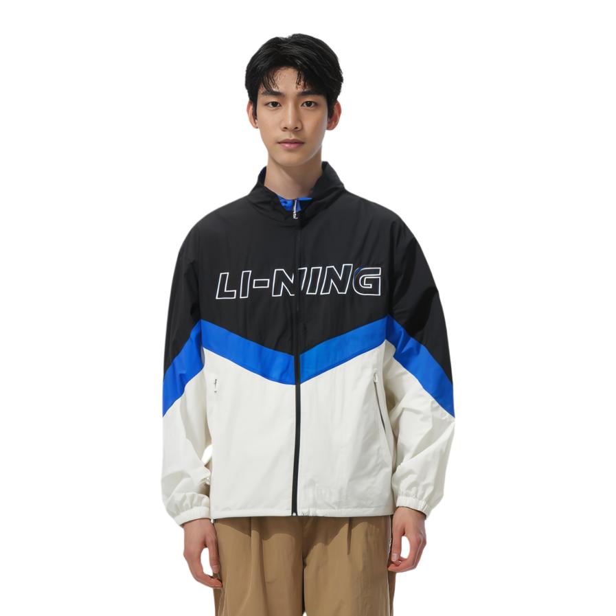 LiNing Sports Lifestyle Series Color Block Logo Letter Print Свободная повседневная одежда с защитой от солнца Одежда унисекс Off-White AJDT501-1
