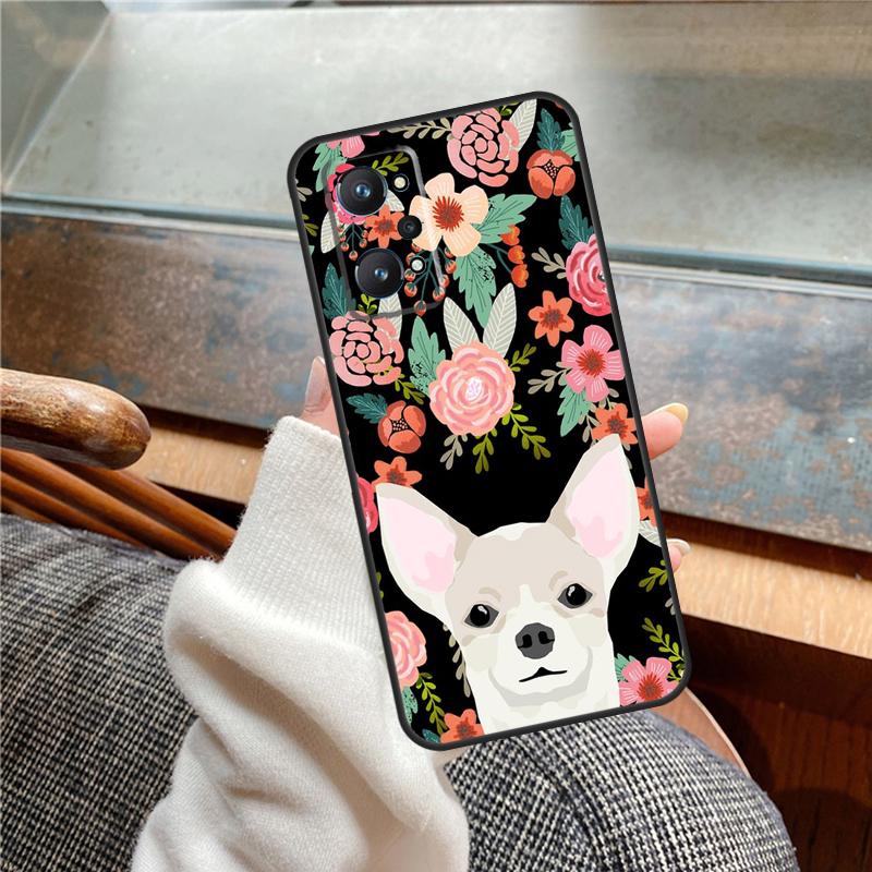 Чехол с цветочным рисунком и мордочкой чихуахуа для Realme 15 Pro 11 12 13 14 Pro Plus C65 C67 C61 C53 C55 C51 C25 C63 C71 C75 GT6 GT7