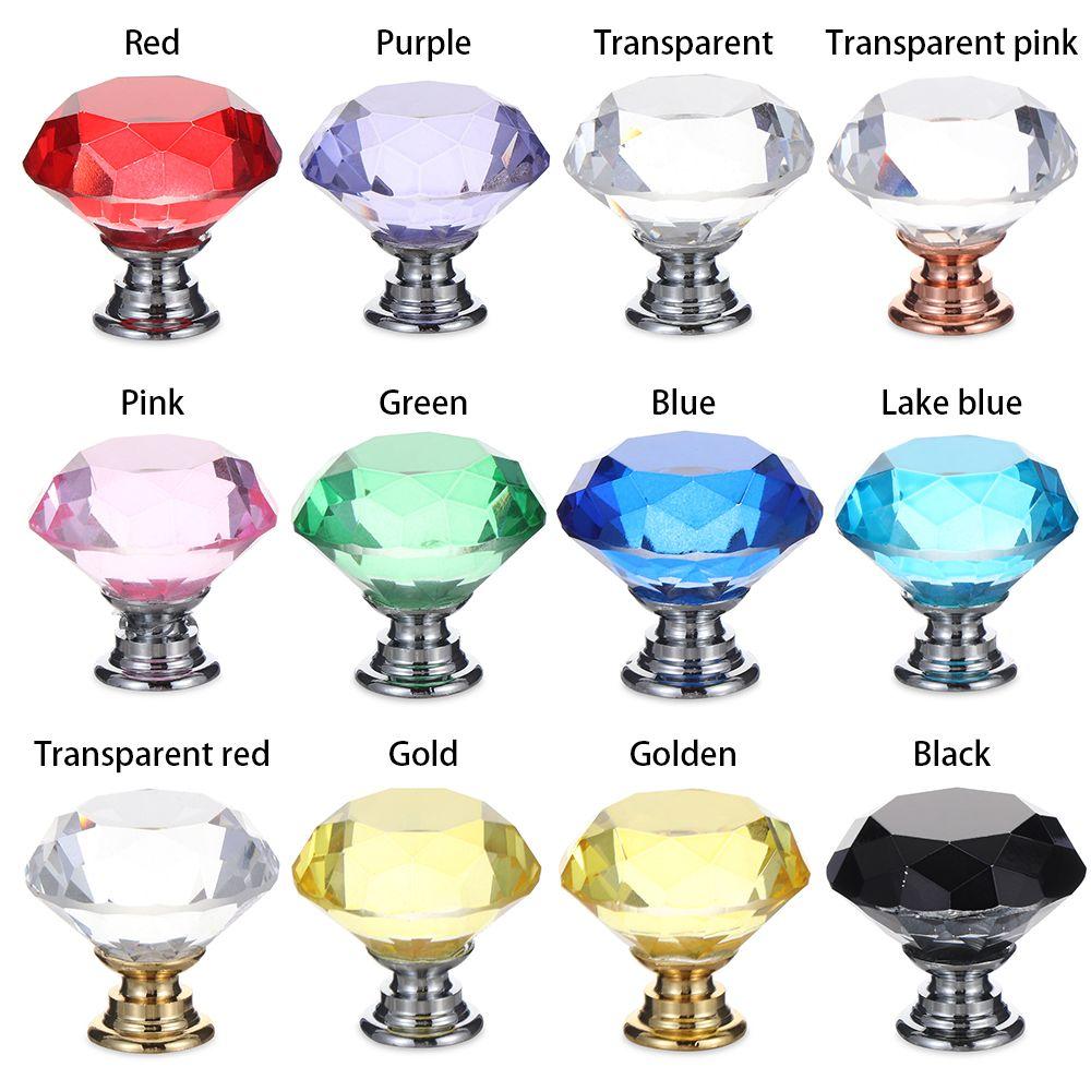 Фурнитура для ящиков Ручки для шкафов Дверные ручки Кристальные стеклянные ручки Алмазные ручки Пуговицы для шкафов