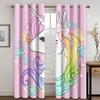 Дешевые тонкие шторы с рисунком из мультфильма «Радуга, единорог, лошадь», для детей, 2 шт., бесплатная доставка для декора окна гостиной, спальни