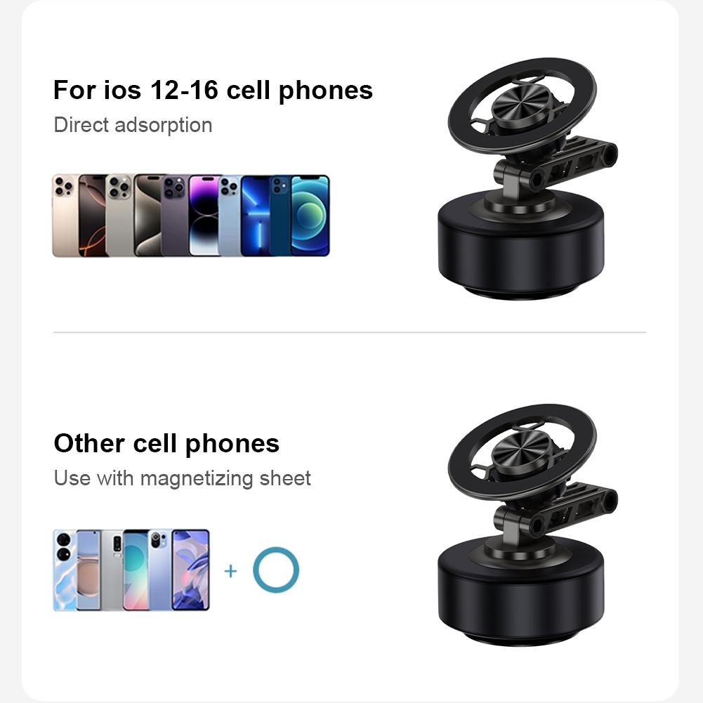 Magnetic Vacuum Adsorption Car Phone Mount 360° Rotatable Vacuum Suction Cup Car Phone Stand for Desktop Live Streaming