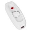 AC 250V 10A Inline ON/OFF Table Desk Lamp Cord Cable Switch with LED Indicator Light White