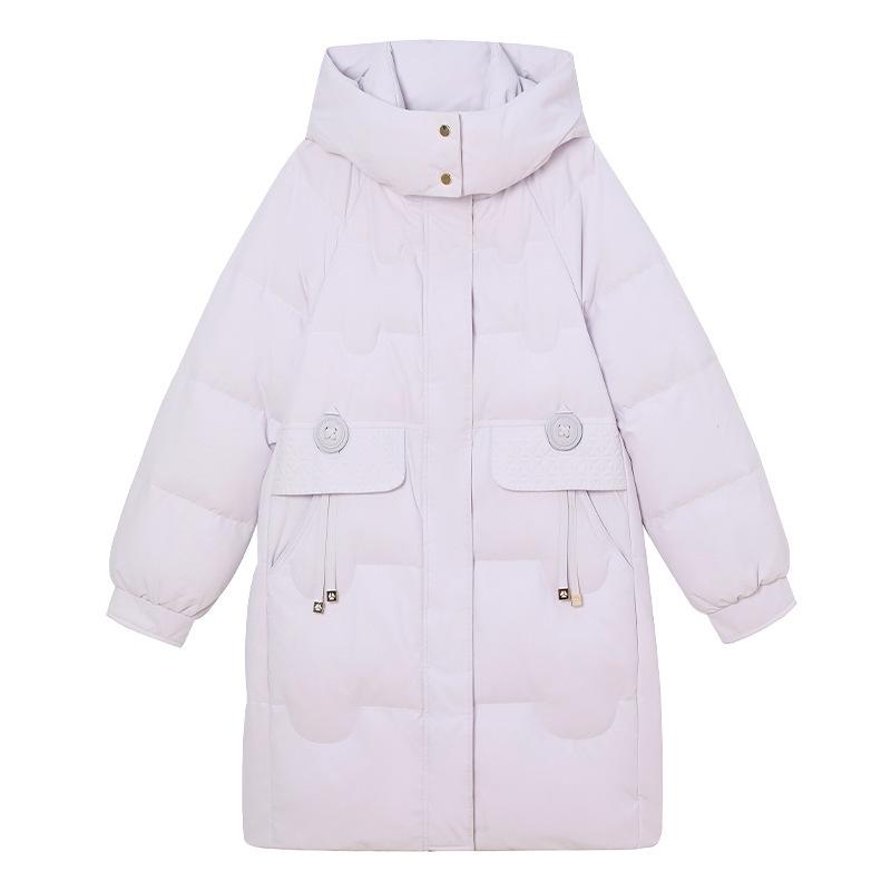 Winter New Down Cotton-padded Clothes Women's Medium and Long Loose Bread Clothes Korean Version Hooded Cotton-padded Jacket Tide