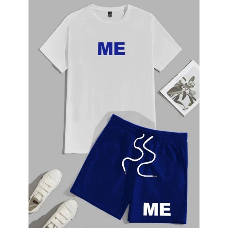 Комплект из 2 предметов уличной моды с короткими рукавами, летняя повседневная мужская футболка для спорта на открытом воздухе, мужские пляжные шорты с 3D-принтом