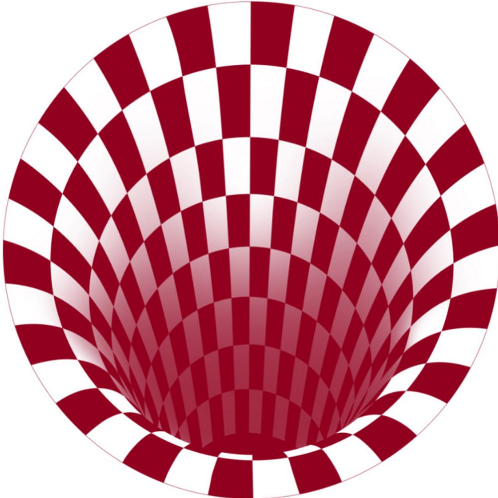 Ковер Stereo Vision, круглый черно-белый коврик для гостиной, 3D Illusion Vision, 3D ковер, ковер для домашнего декора