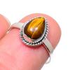 Ювелирное кольцо ручной работы из стерлингового серебра 925 пробы с натуральным тигровым глазом, размер 8 H0p25