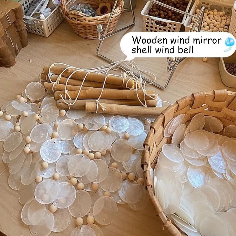 1PC DIY Seashell Air Hanging Ornaments Retro-Style Eco-Friendly Natural Boho Shell Wind Chimes Shell Wind Chime Materials