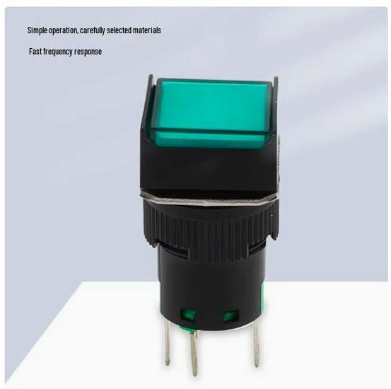 Square Button Switch, LA16-11FZ, 16mm, 3/5-Pin, 12V/24V, Self-Reset/Locking, with Light