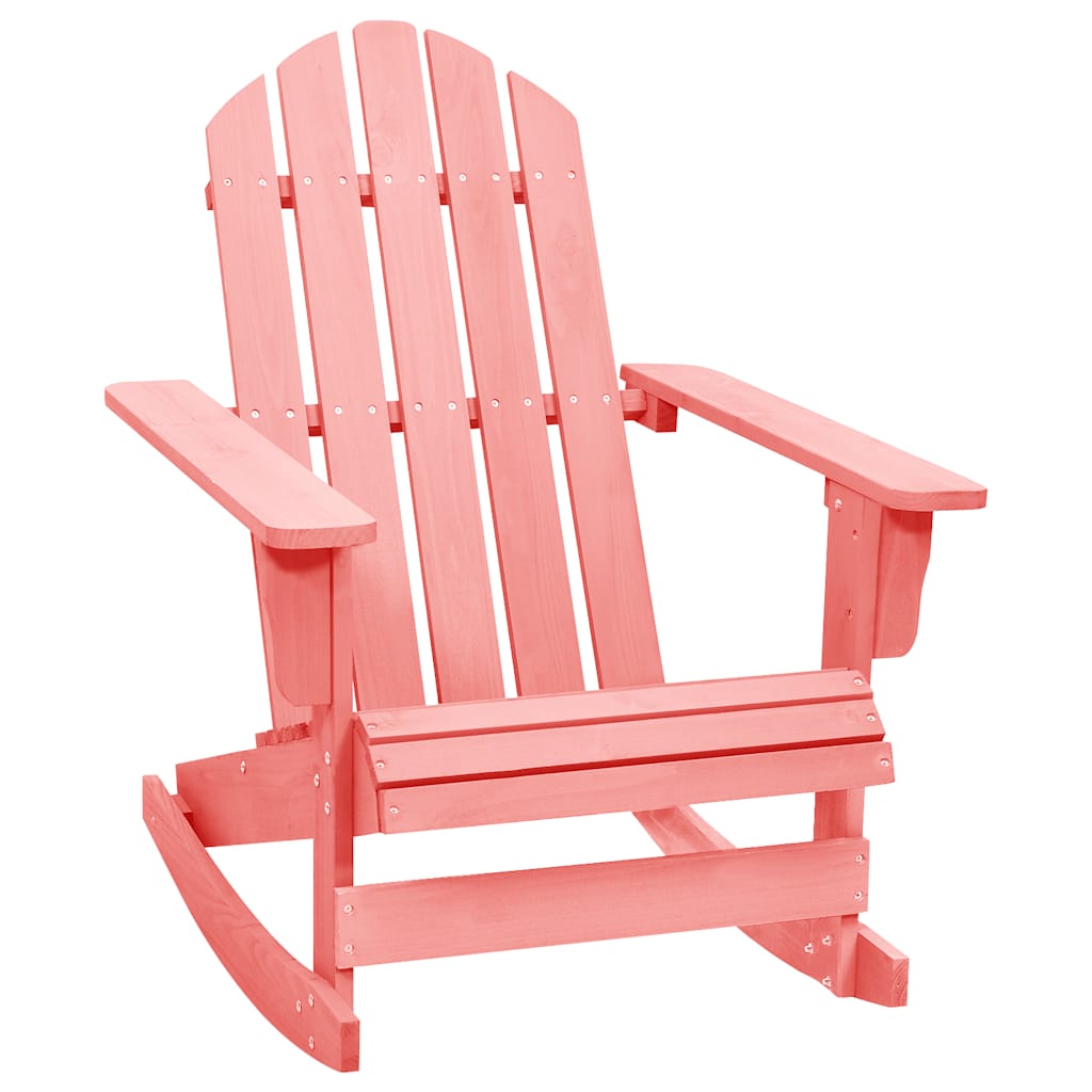 Adirondack Rocking Chair Solid Fir Wood Pink