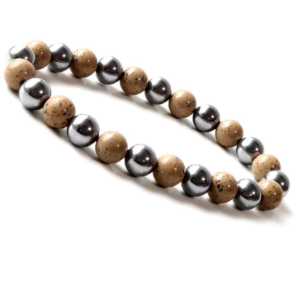 [GOLD STONE] Terahertz Ore Beitou Stone Orange Bracelet 8mm Far Infrared Power Stone Inner Circumference Approximately 18cm