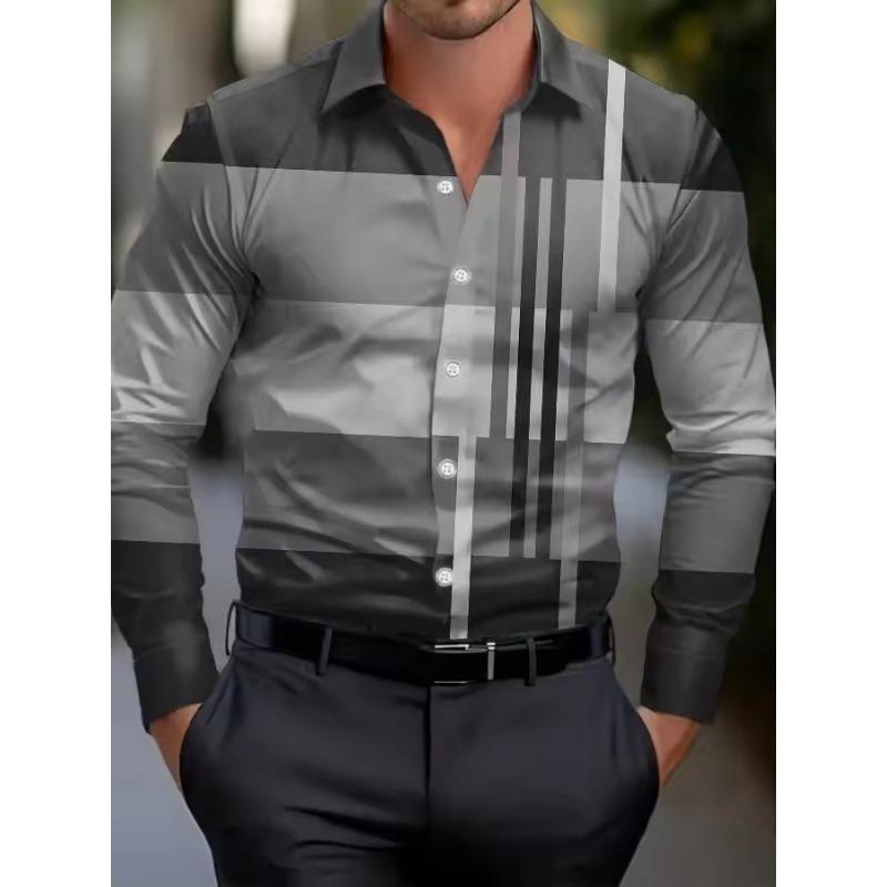 Новая Модная Персонализированная Модная Повседневная Мужская Рубашка с Принтом на Осень с Длинным Рукавом