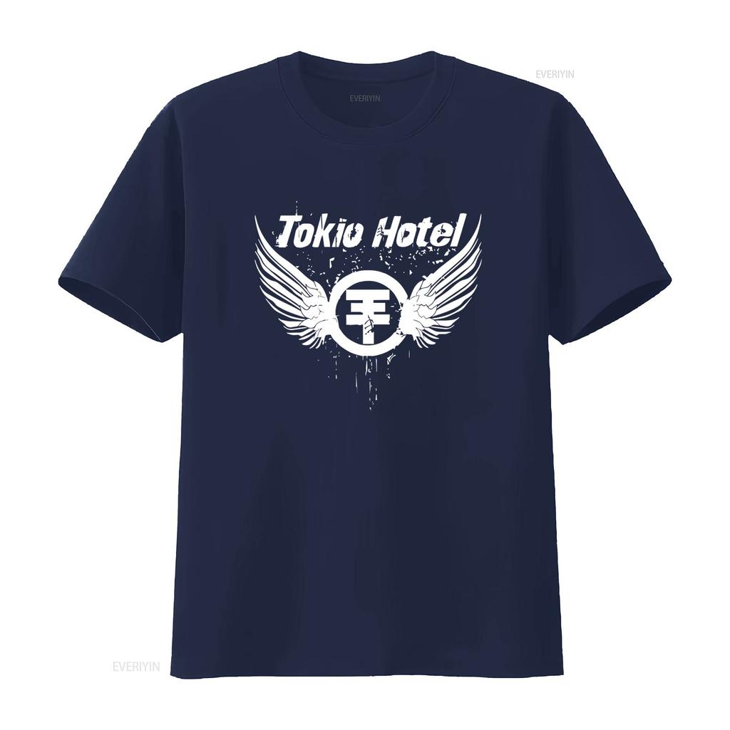 Ретро Футболка Tokio Hotel Том Каулитц с Крыльями и Символом Винтажная Стильная Стирка для Мужчин Топ на Каждый День