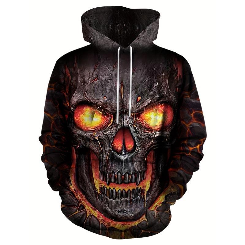 Весна Осень 3D Печатный Модный Череп Толстовка Мужская Толстовка Длинный Рукав Пуловеры Повседневный Уличный Спортивный Костюм Топы Оверсайз